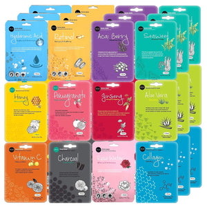 Celavi K-Beauty Skincare Essence Facial Face Mask Korea Skin Care Moisturizing B Set 12 Pack