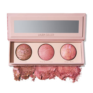 LAURA GELLER NEW YORK Geller's Greatest Lift-n-Glow Baked Trio Palette - Highlighter, Blush, Bronzer - All Skin Tones