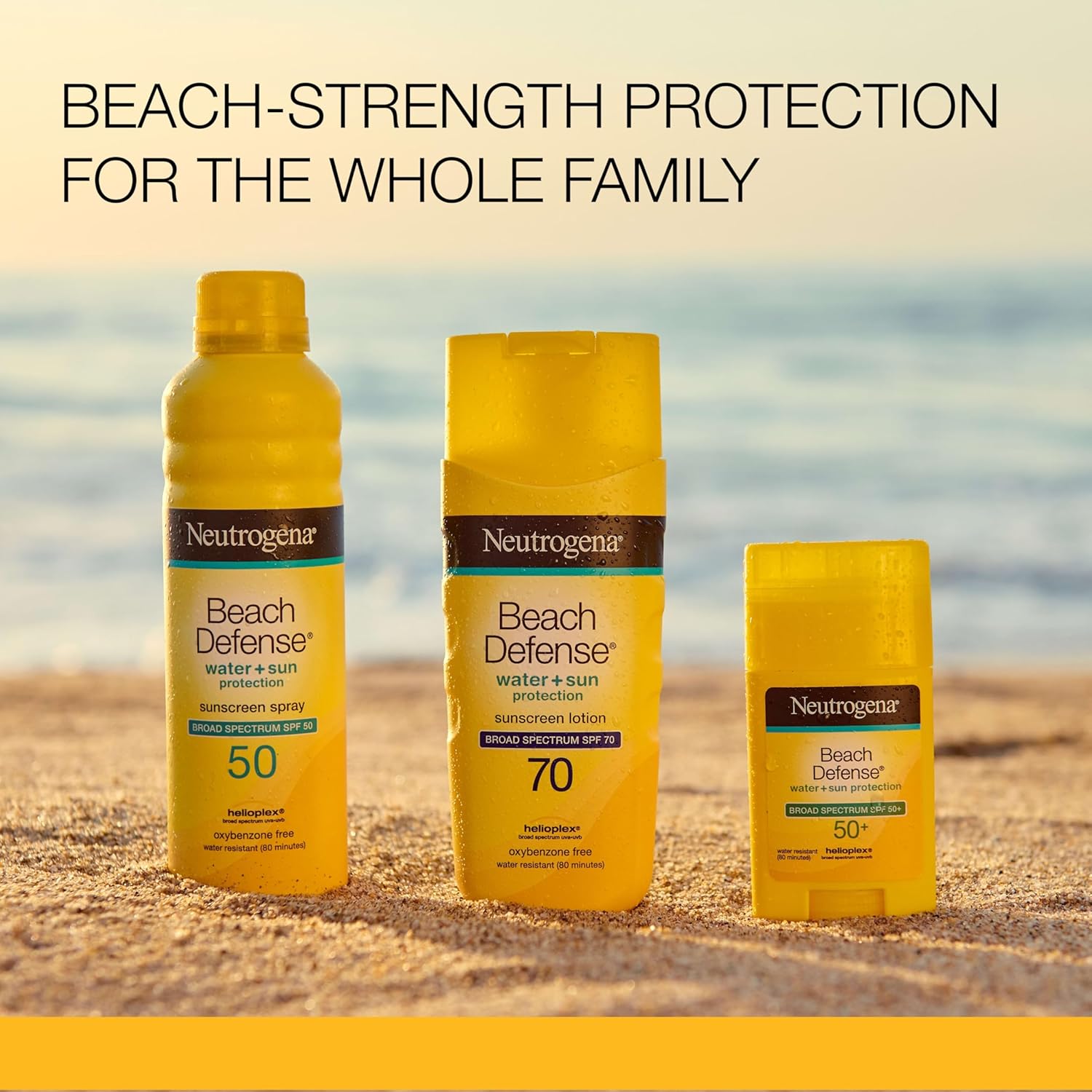 Neutrogena Beach Defense Water-Resistant Body Sunscreen Lotion with Broad Spectrum SPF 70, Oil-Free & PABA-Free Fast-Absorbing Sunscreen Lotion, UVA/UVB Protection, Oxybenzone-Free, 6.7 oz