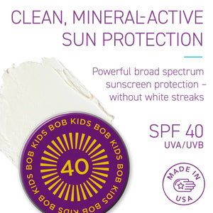 BOB KIDS Duo Pack SPF Sun Protection, SPF 30 Mineral Powder Sunscreen & SPF 40 Kids Sun Protection Balm, Broad Spectrum, Fragrance Free, Water Resistant