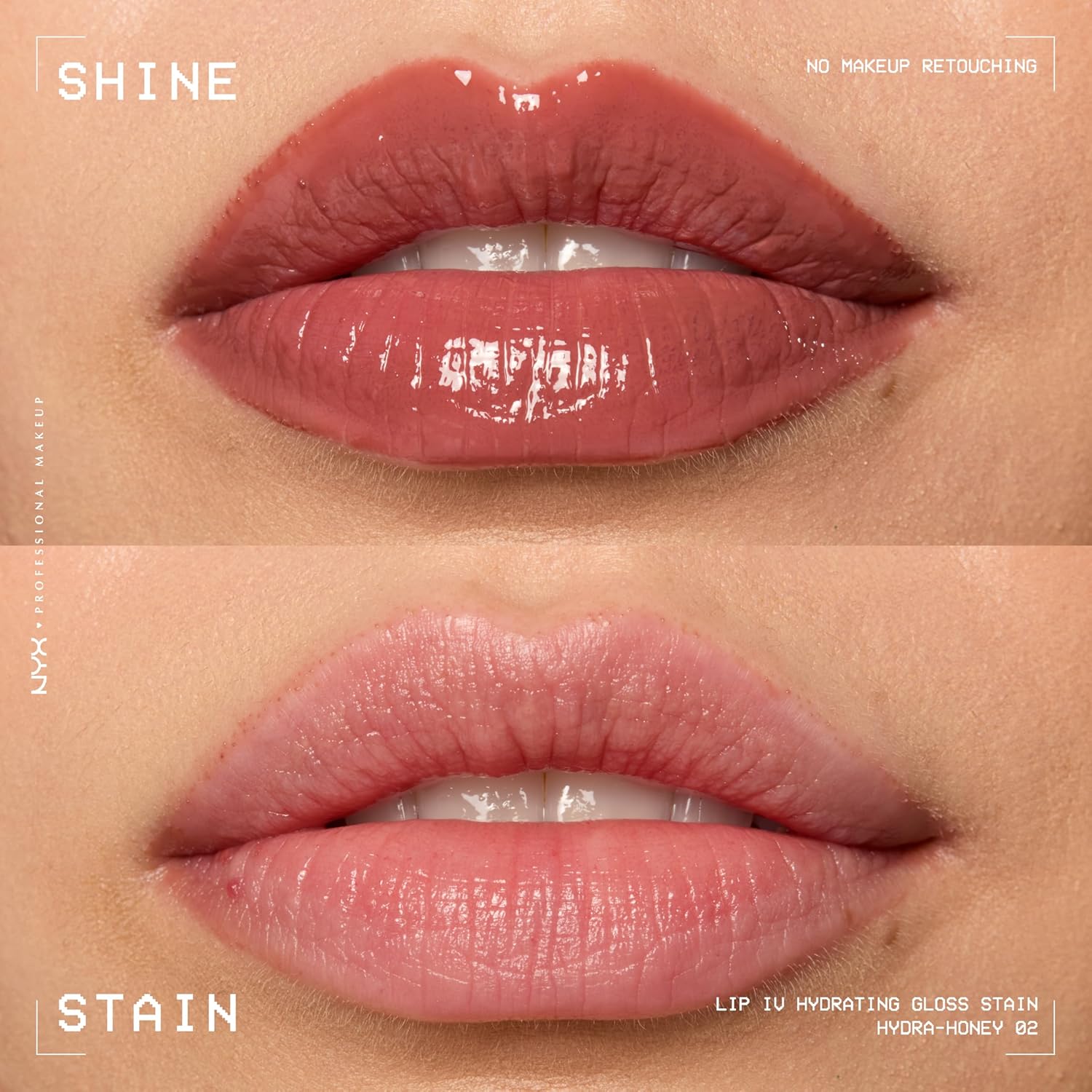 NYX PROFESSIONAL MAKEUP Lip IV Hydrating Glossy Lip Stain with 12HR Hydration - Hydra Honey (Brown)