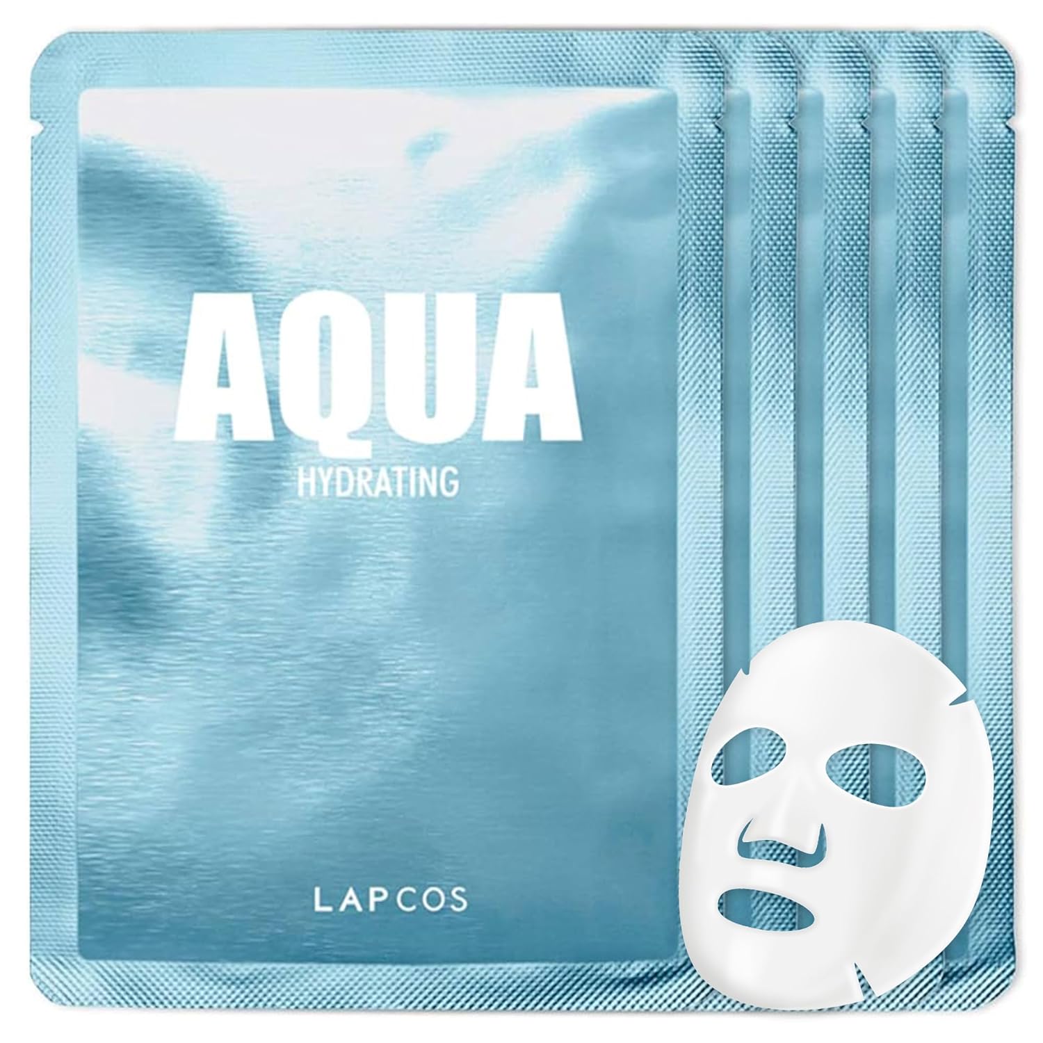 LAPCOS Collagen Sheet Mask, Firming Daily Face Mask with Collagen Peptides for Anti-Aging, Helps to Minimize Wrinkles, Restores Skin Elasticity & Firmness, Hydrating, Korean Beauty, 5-Pack