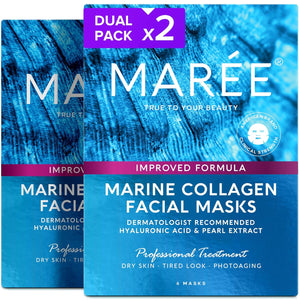 MAREE V Line Lifting Mask with 24K Gold - Deep Collagen Jawline Shaper Mask with Retinol for Face Lift - Facial Skincare Chin Strap - Hyaluronic Acid, Vitamin E - 5 PACK