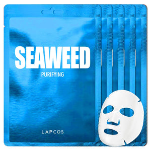 LAPCOS Collagen Sheet Mask, Firming Daily Face Mask with Collagen Peptides for Anti-Aging, Helps to Minimize Wrinkles, Restores Skin Elasticity & Firmness, Hydrating, Korean Beauty, 5-Pack