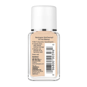 Neutrogena SkinClearing Oil-Free Acne and Blemish Fighting Liquid Foundation with.5% Salicylic Acid Acne Medicine, Shine Controlling Makeup for Acne Prone Skin, 30 Buff, 1 fl. oz