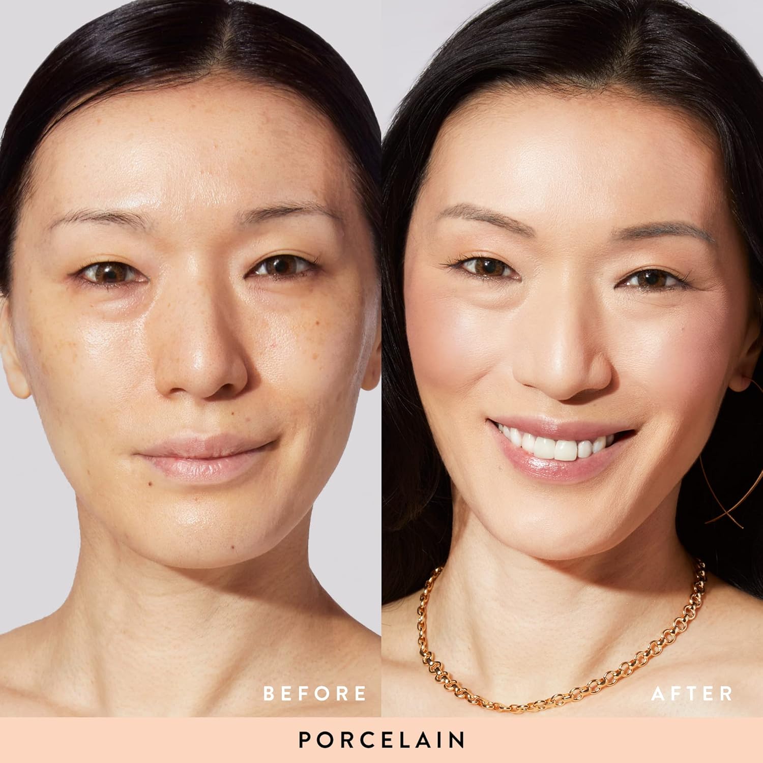 LAURA GELLER NEW YORK Blush-n-Glow Kit (3 PC): Baked Balance-N-Glow Illuminating Powder Foundation, Porcelain + Retractable Kabuki Brush + Baked Blush-N-Brighten, Pink Grapefruit