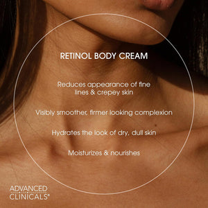 Advanced Clinicals Retinol Body Lotion + Collagen Cream Fragrance Free Face Moisturizer & Body Cream 2pc Skincare Set For Women & Men Helps Reduce Appearance Of Crepey Skin, Wrinkles, & Dry Skin, 2pc