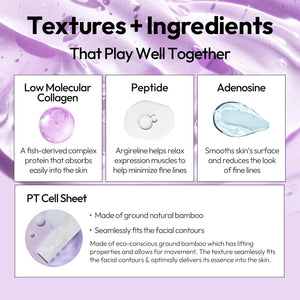 LAPCOS Collagen Sheet Mask, Firming Daily Face Mask with Collagen Peptides for Anti-Aging, Helps to Minimize Wrinkles, Restores Skin Elasticity & Firmness, Hydrating, Korean Beauty, 5-Pack