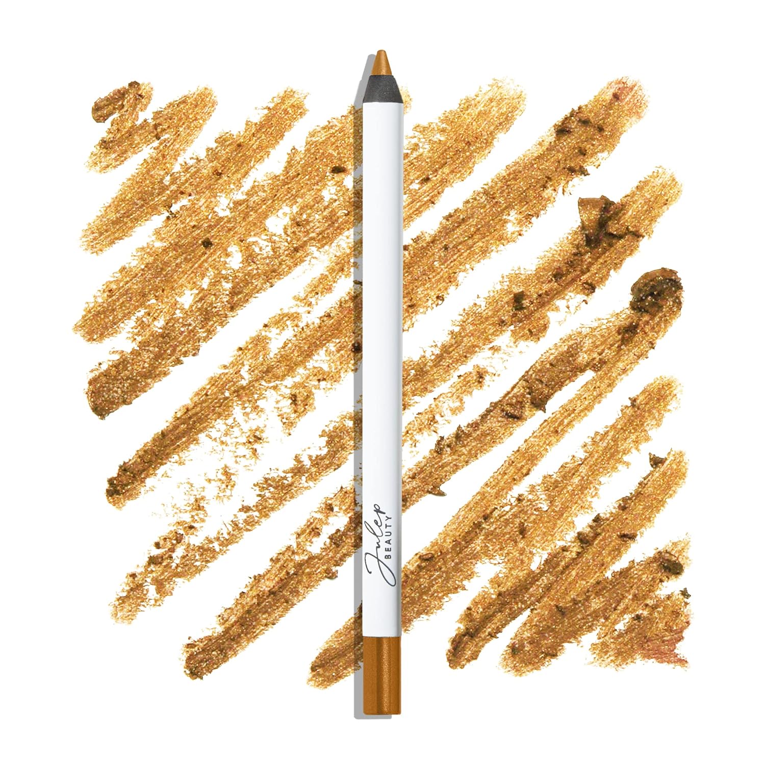 Julep Eyeshadow 101 Crème-to-Powder Eyeshadow Stick Duo + When Pencil Met Gel Sharpenable Multi-Use Longwear Eyeliner Pencil, 3pc Set - Bronze Shimmer, Soft Black & Marmalade Shimmer