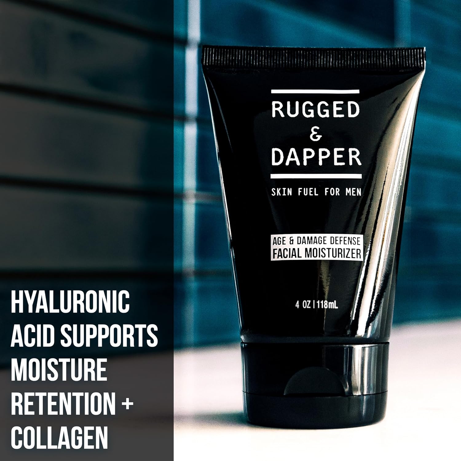 RUGGED & DAPPER - Age Defense Face Moisturizer for Men | 4oz | Hydrating Mens Face Lotion | Unscented + Anti- Aging Formula for Clear Skin | Natural Ingredients | Made in USA