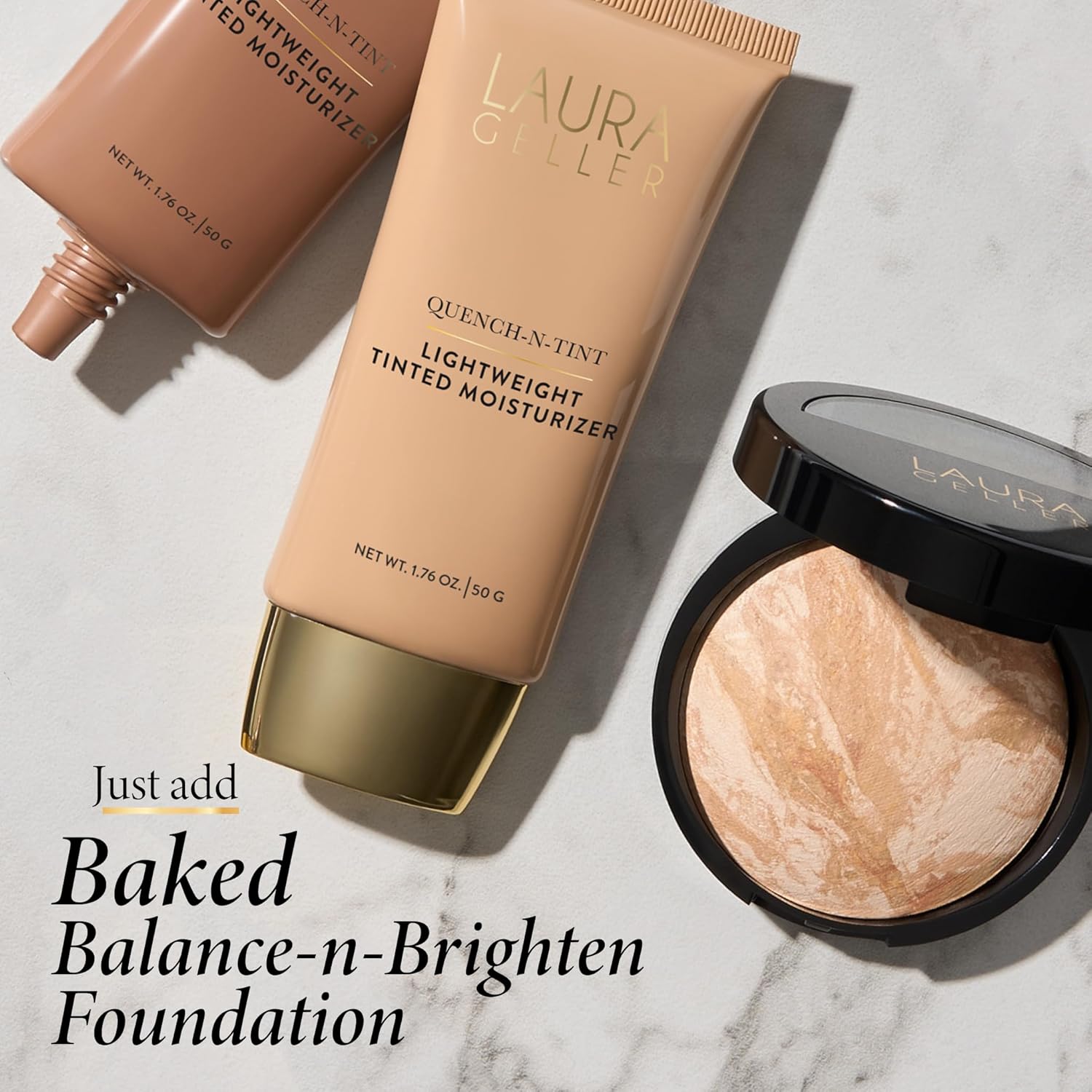 LAURA GELLER Quench-n-Tint Tinted Moisturizer – Lightweight Formula with Light Coverage – Porcelain/Fair Shade