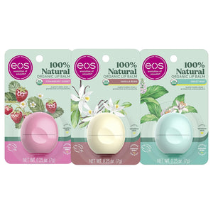 eos 100% Natural & Organic Lip Balm- Sweet Mint, Dermatologist Recommended, All-Day Moisture, Made for Sensitive Skin, Lip Care Products, 0.25 oz
