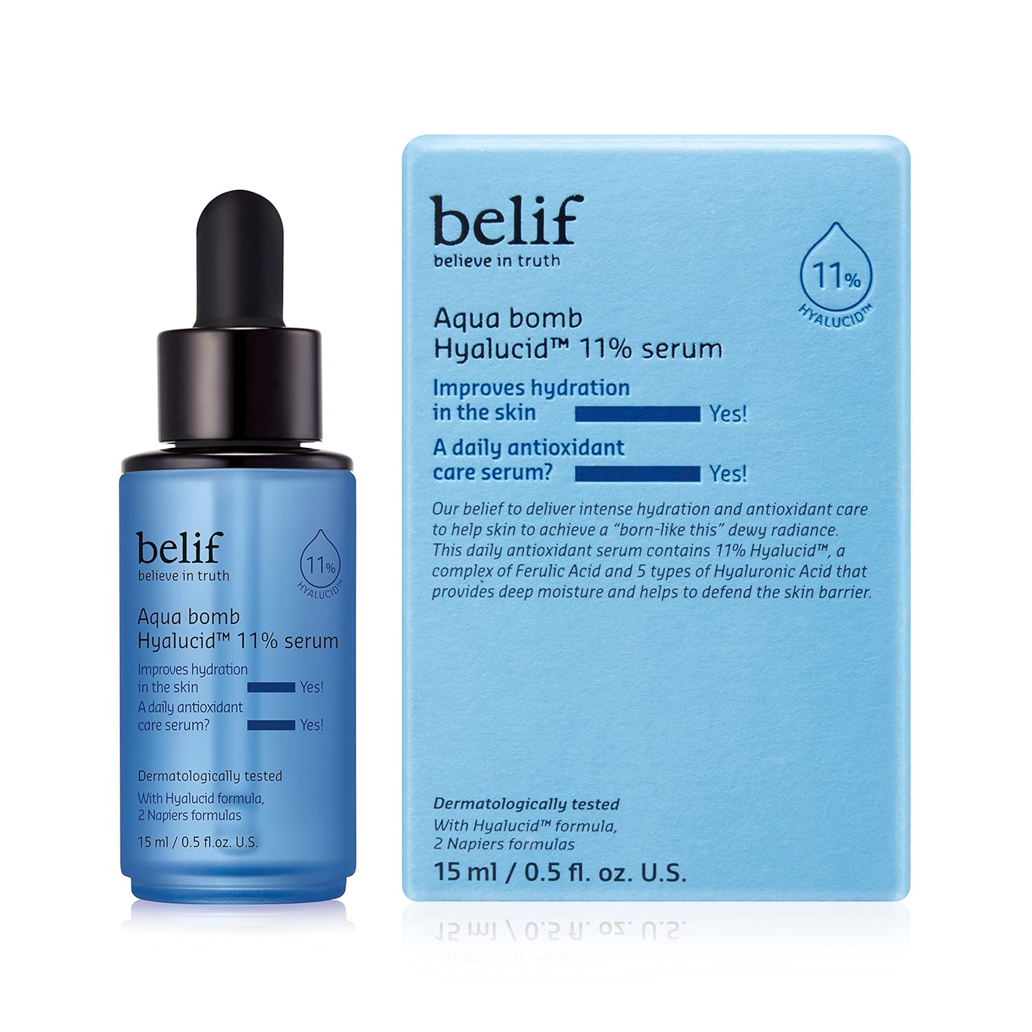 belif Aqua Bomb Hydrating Serum with 11% Hyalucid™ – 5 Types of Hyaluronic Acid & Antioxidants – 1.01 fl oz