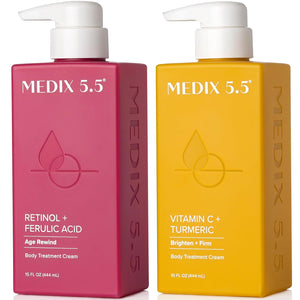 Medix 5.5 Retinol Body Lotion Skincare Moisturizer | Anti Aging Retinol Body Cream | Skin Care Tightening Lotion For Women & Men Helps Diminish Look Of Crepey Skin, Wrinkles, & Fine Lines, 2-Pack