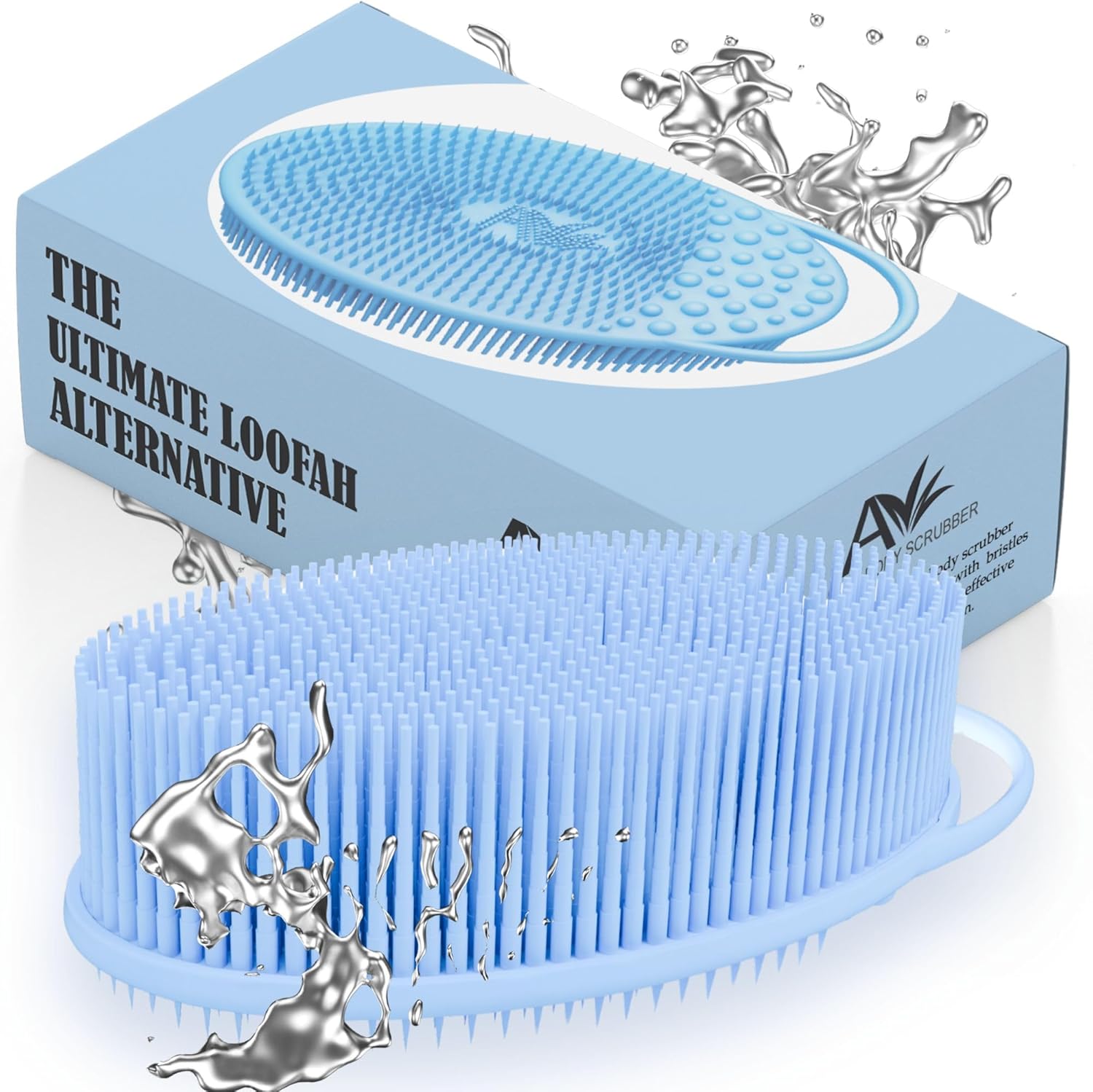 Avilana Silicone Body Scrubber – Dual-Sided Exfoliator for Men & Women, Gentle Loofah Alternative, Easy-to-Clean Silicone Shower Scrubber