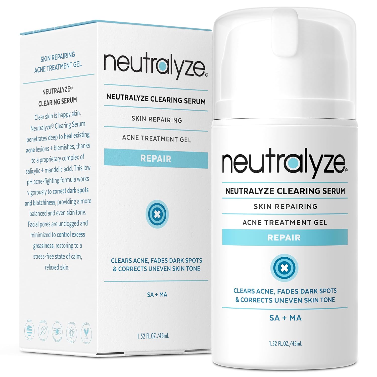 Moderate to Severe Acne Treatment Kit - Maximum Strength 3 Step System with 2% Salicylic Acid, 2% Mandelic Acid & Nitrogen Boost Skincare Technology - Acne Medication for Teens & Adults (90+ Day)