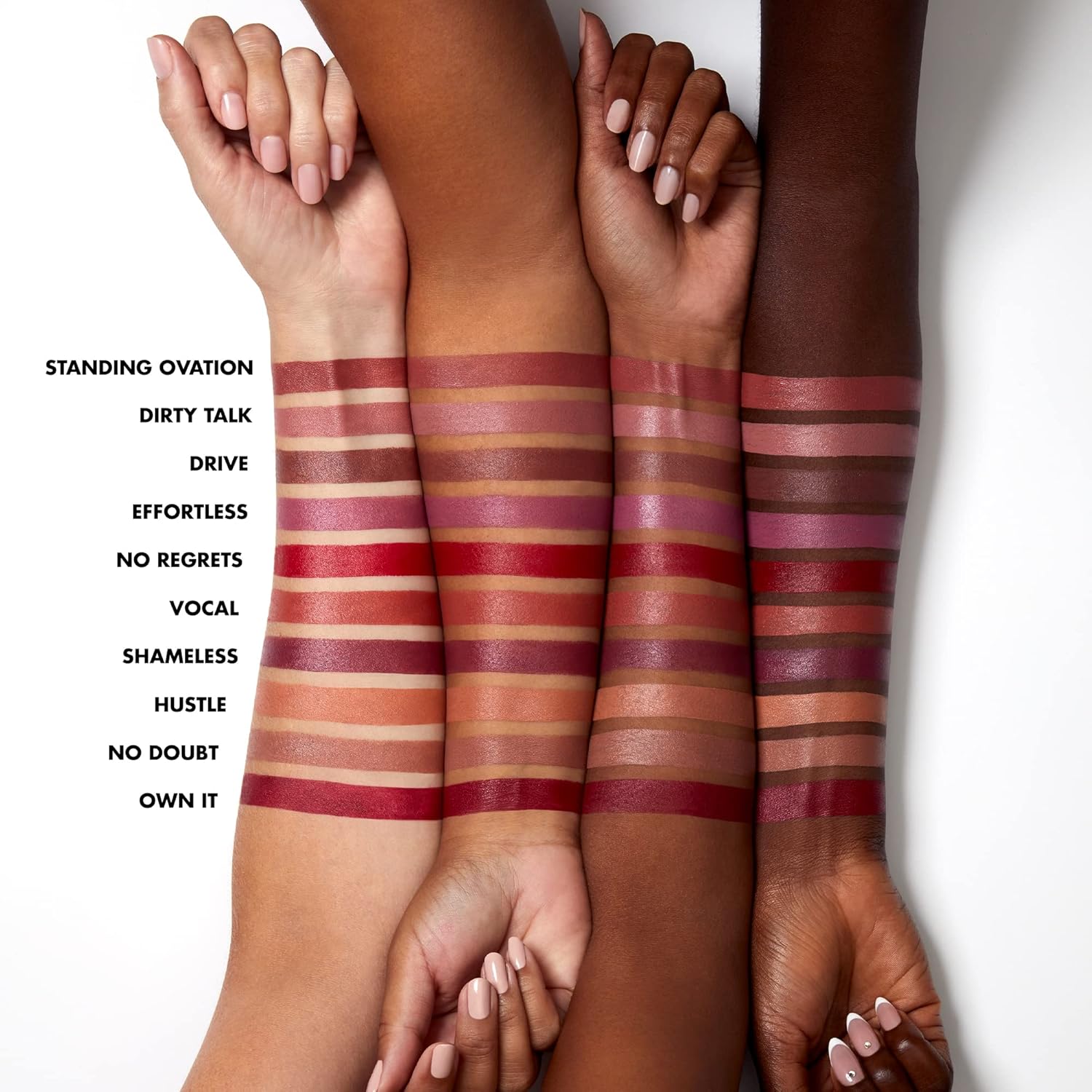 e.l.f. O Face Satin Lipstick, Richly Pigmented, Nourishing & Long-Lasting Creamy Lipstick, Infused With Jojoba, Vegan & Cruelty-Free, Standing Ovation