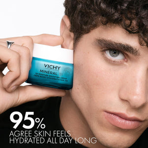 Vichy Mineral 89 Fragrance Free Cream, Moisture Boosting Cream with Hyaluronic Acid, Daily Face Moisturizer, Available in 3 Formulas For All Skin Types, Dry & Sensitive Skin & Mattifying for Oily Skin