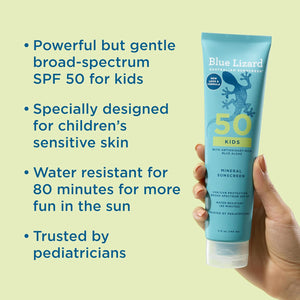 BLUE LIZARD Kids Sunscreen Lotion SPF 50+ 5oz Tube, cream