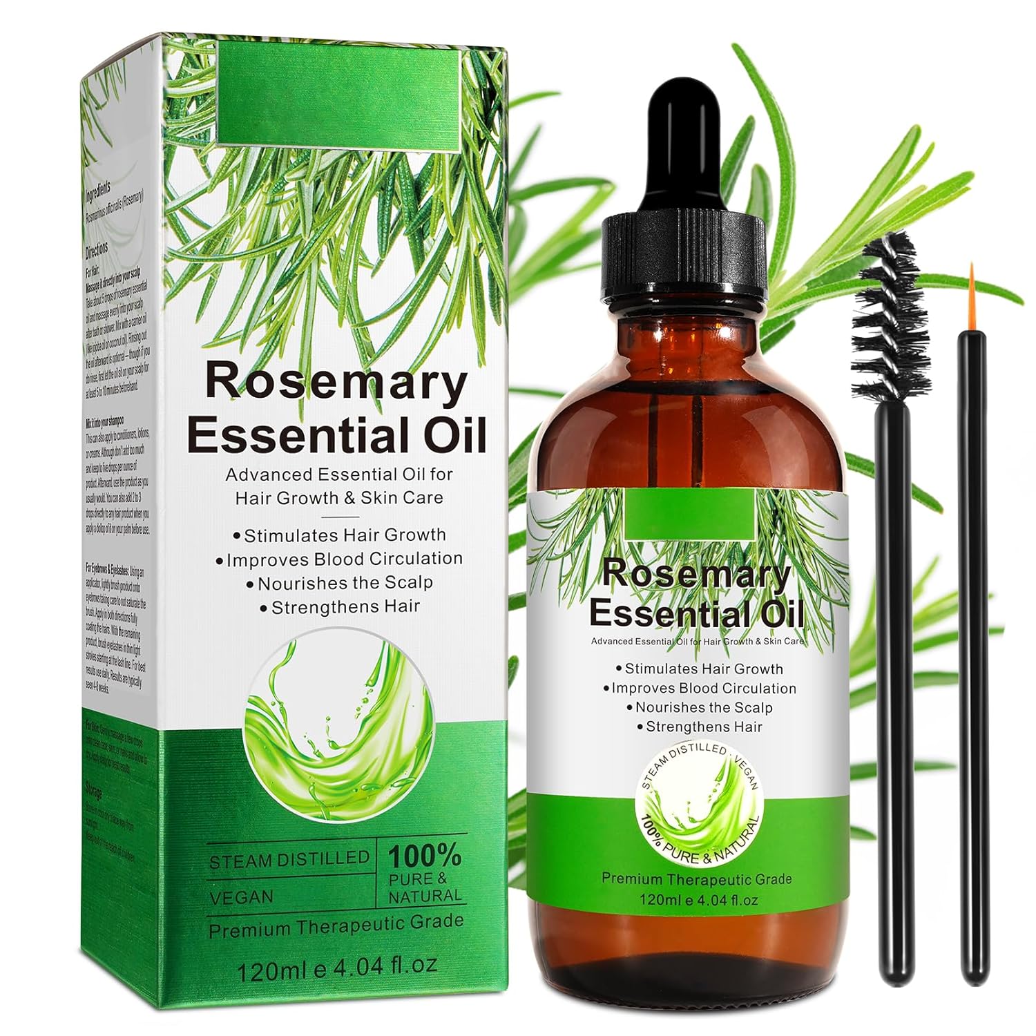 Pure Organic Rosemary Essential Oils, Hair Growth Scalp Oil for Dry Damaged Hair(2.02 Fl Oz)