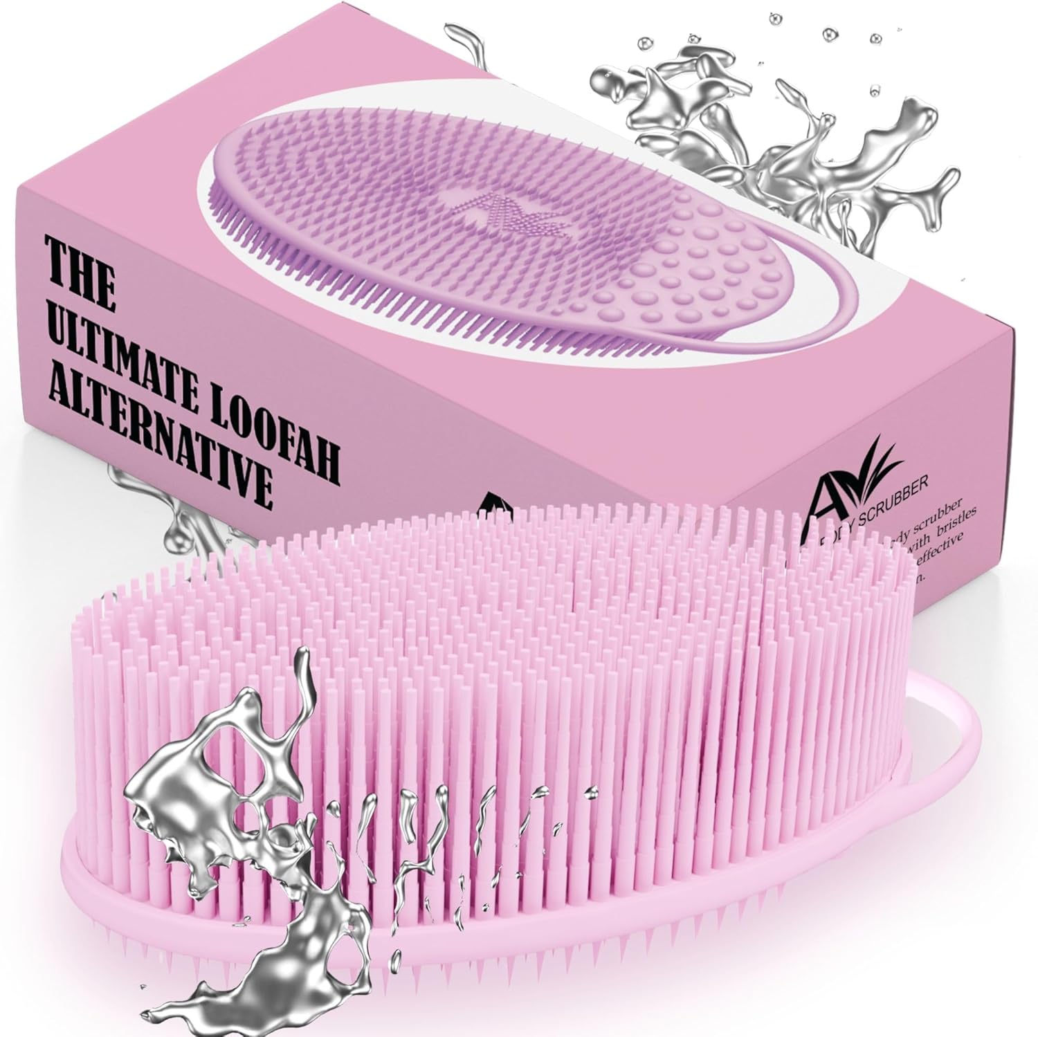 Avilana Silicone Body Scrubber – Dual-Sided Exfoliator for Men & Women, Gentle Loofah Alternative, Easy-to-Clean Silicone Shower Scrubber