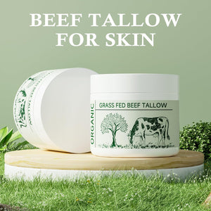 Beef Tallow, Beef Tallow for Skin, Moisturizer for Dry Skin, Unscented Beef Tallow Blam Grass Fed Whipped Tallow Face Cream Nourishing Soothing Moisturizer Body Lotion Skin Care