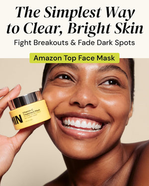 Gleamin Vitamin C Clay Mask for Dark Spots,10-Minutes Turmeric Clay Face Mask Skin Care, Deep Cleansing Pores - Facial Improves Uneven Tone, Post-Blemish, Visibly Brighten, Scarring & Texture - 2.5 Oz