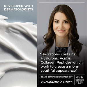 RoC Hydration+ Hyaluronic Acid Moisturizer Face Cream, Hydrating, Smoothing, Fragrance Free Formula with Collagen Proteins (1.7 Ounces) with Retinol Eye Cream Packette
