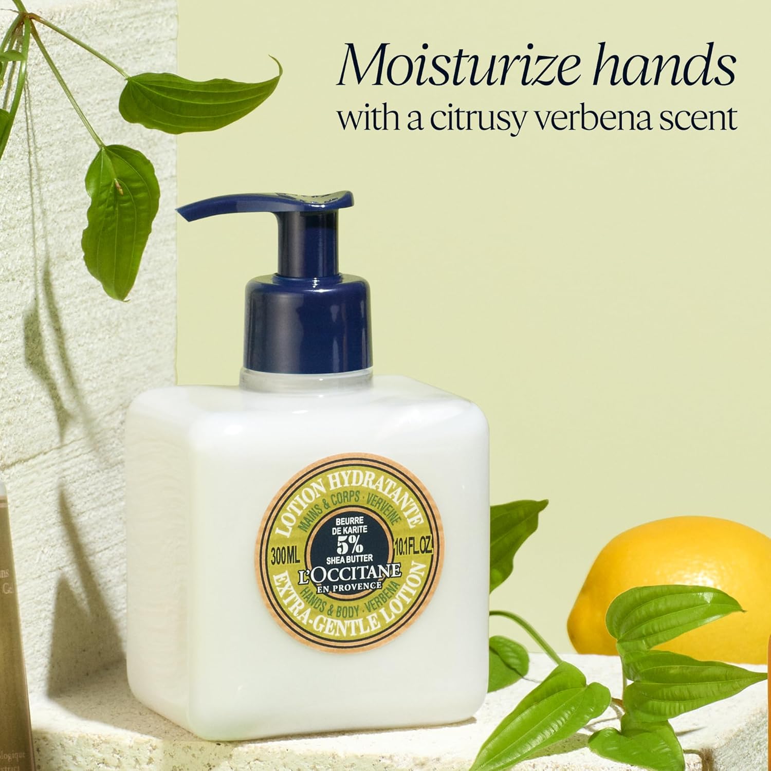 L’OCCITANE Shea Butter Extra-Gentle Moisturizing Lotion: Organic Verbena Extract, Relaxing Lavender, Comfort Skin, Fast-Absorbing Lotion, With 5% Organic Shea Butter, Vegan, Lightweight