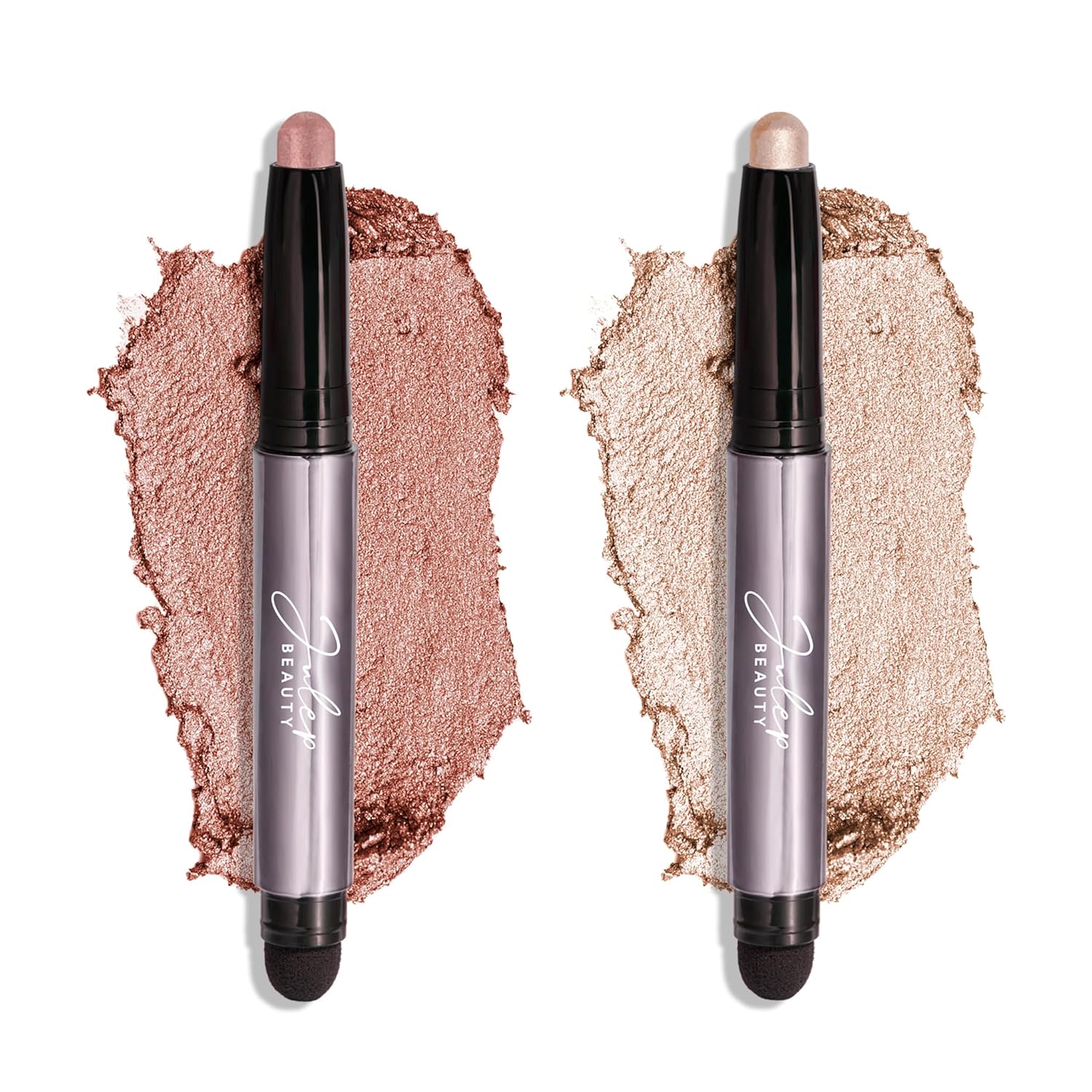 Julep Eyeshadow 101 Crème-to-Powder Waterproof Eyeshadow Stick Duo – Long-Lasting, Crease-Proof, Easy Apply with Built-in Smudger -Taupe Shimmer and Stone