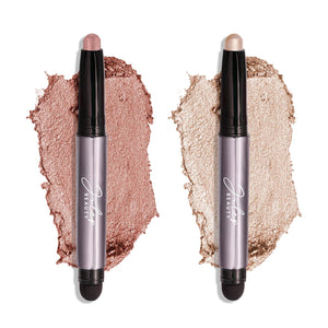 Julep Eyeshadow 101 Crème-to-Powder Waterproof Eyeshadow Stick Duo – Long-Lasting, Crease-Proof, Easy Apply with Built-in Smudger -Taupe Shimmer and Stone
