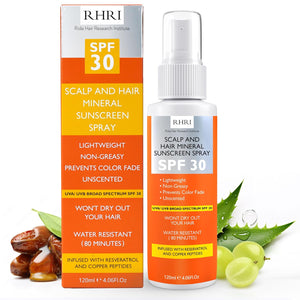 Premium SPF 30 Hair Sunscreen Spray | Non-Greasy UV Protection for Hair and Scalp | Prevents Color Fade and Dryness | Travel-Size UV Protection | Beach SunBlock | Scalp Sunscreen 4 oz 120 ml