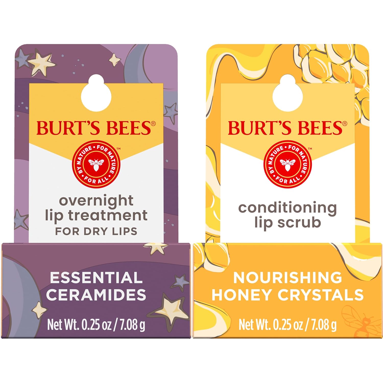 Burt's Bees Overnight Intensive Lip Treatment, 0.25 oz - Moisturizing, Restorative, Reduces Fine Lines, Vitamin E, Ceramides Oils, Leaping Bunny Certified, Compact Jar