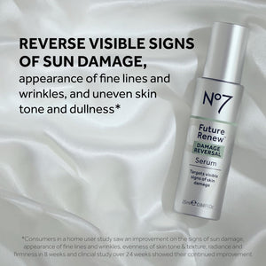 No7 Future Renew Damage Reversal Serum - Anti-Aging Face Serum for Glowing Skin - Hyaluronic Acid + Niacinamide for Sun Damage Reversal - Dermatologist-Approved, Sensitive Skin Suitable (0.84 Fl Oz)