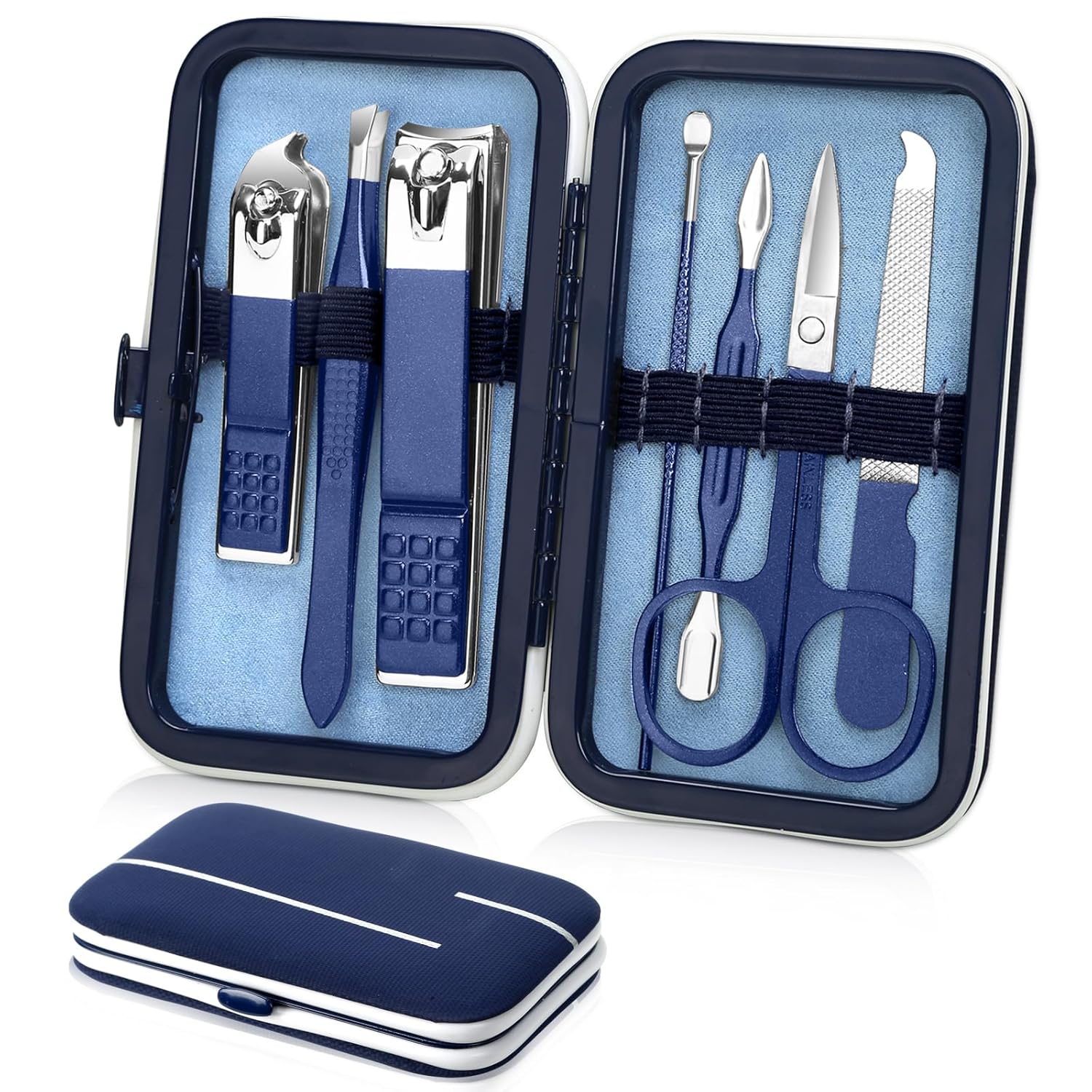 Manicure set Men Personal Care Tools Accessories Finger and Toe Nail Clippers Kit Professional Manicure Pedicure Kit With Travel Case Nail Grooming Kit Present for Men Husband Boyfriend Parent