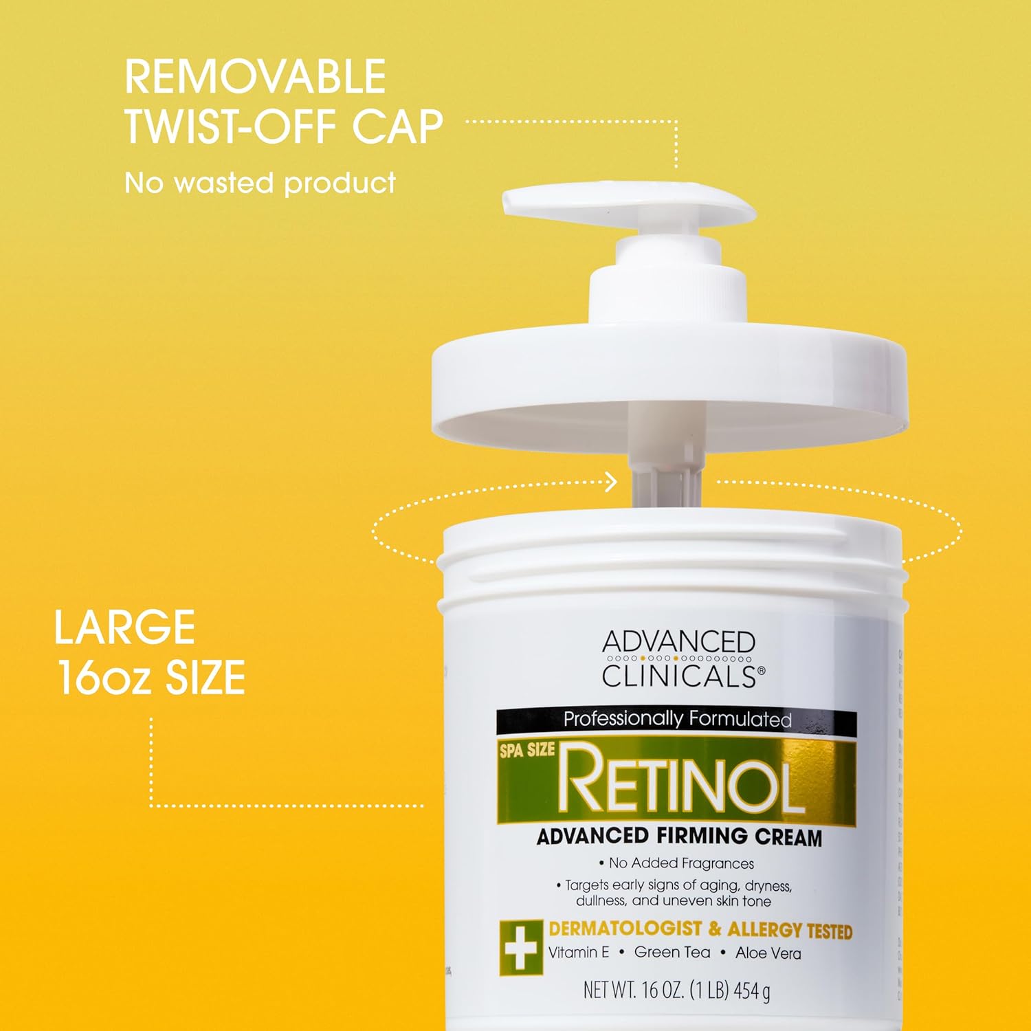 Advanced Clinicals Retinol Body Lotion + Collagen Cream Fragrance Free Face Moisturizer & Body Cream 2pc Skincare Set For Women & Men Helps Reduce Appearance Of Crepey Skin, Wrinkles, & Dry Skin, 2pc