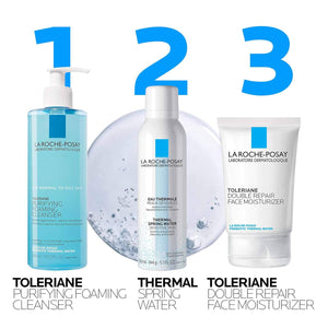 La Roche-Posay Toleriane Purifying Foaming Facial Cleanser, Niacinamide + Ceramides + Prebiotic Thermal Water, Oil Free Face Wash For Oily Skin, Pore Cleanser Safe For Sensitive Skin, Soap Free