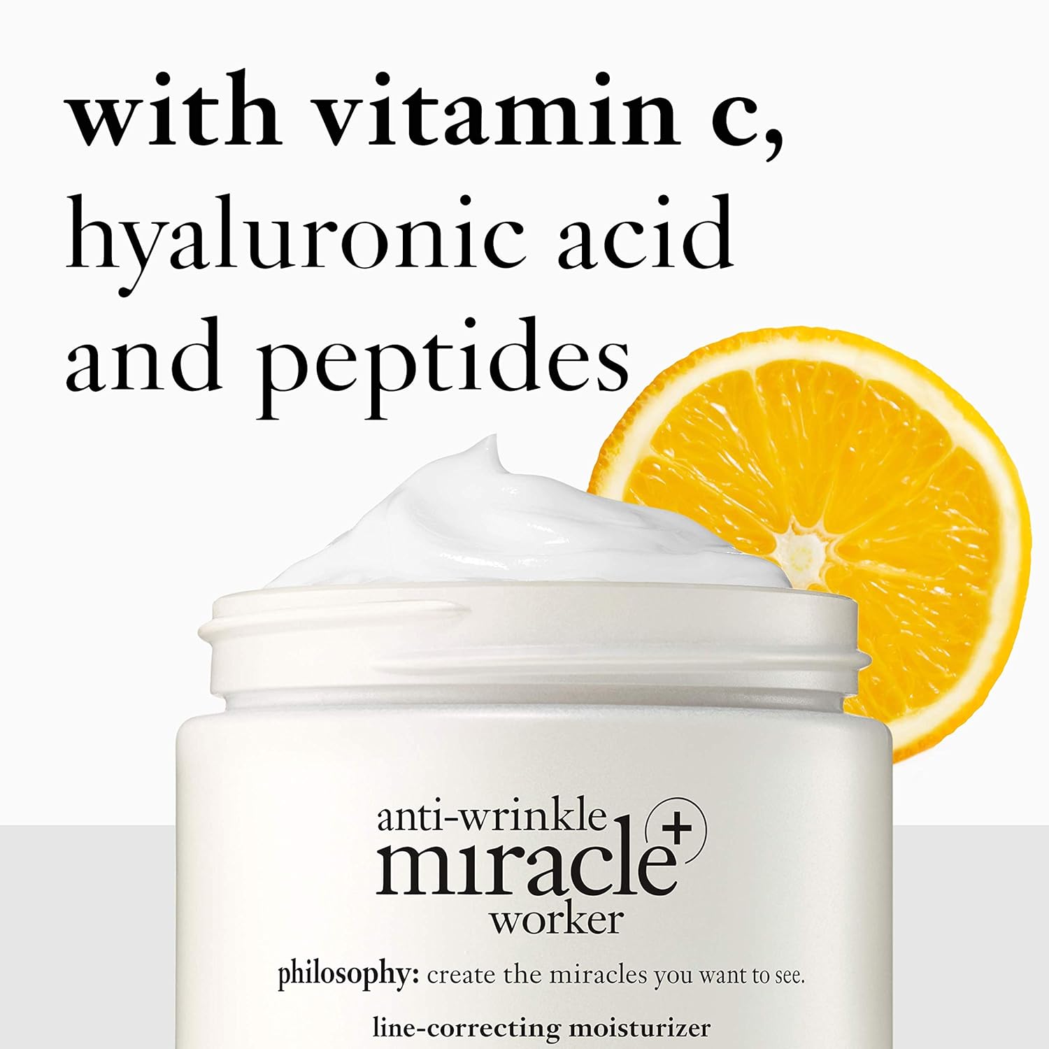 philosophy anti-wrinkle miracle worker line-correcting face moisturizer - with vitamin C & hyaluronic acid - instantly improves skin smoothness and radiance