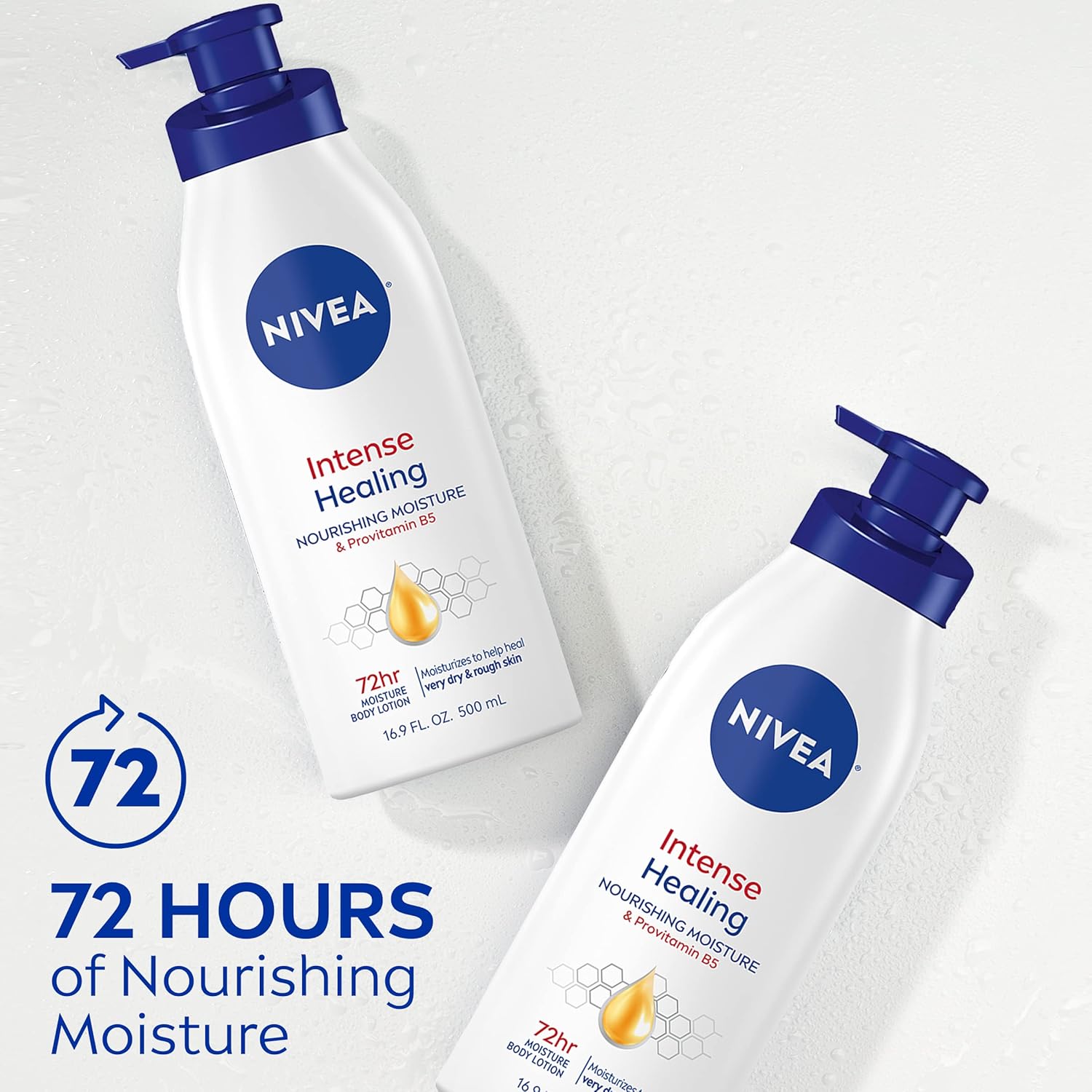NIVEA Intense Healing Body Lotion for Very Dry, Itchy Skin with Glycerin, Provitamin B5 and Niacinamide, 72-Hour Body Moisturizer, 16.9 Fl Oz Pump Bottle