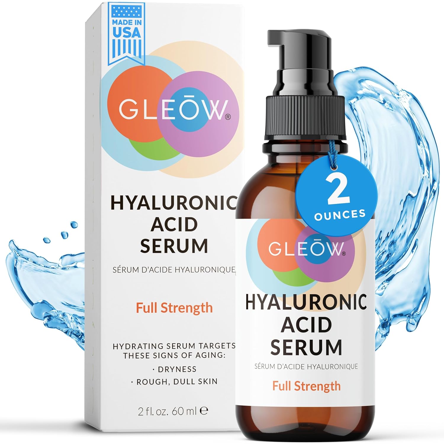 Retinol Serum for Face, Vitamin C with Hyaluronic Acid Face Serum for Women and Men, Glow Skin Care Set Targets Appearance of Uneven Skin Tone and Dryness 3x1oz