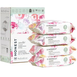 The Honest Company Clean Conscious Multi-Use Wipes | Hypoallergenic + Unscented for Sensitive Skin | Over 99% Water, Compostable, Plant Based, Baby Wipes | Geo Mood, 288 Count