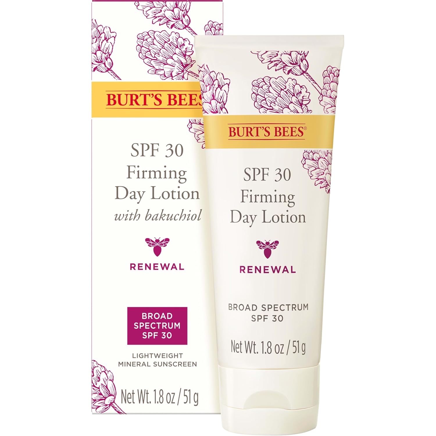 Burt's Bees Renewal Firming Face Cream, Anti-Aging Retinol Alternative, Moisturizing Natural Origin Skin Care, 1.8 Ounce (Packaging May Vary)