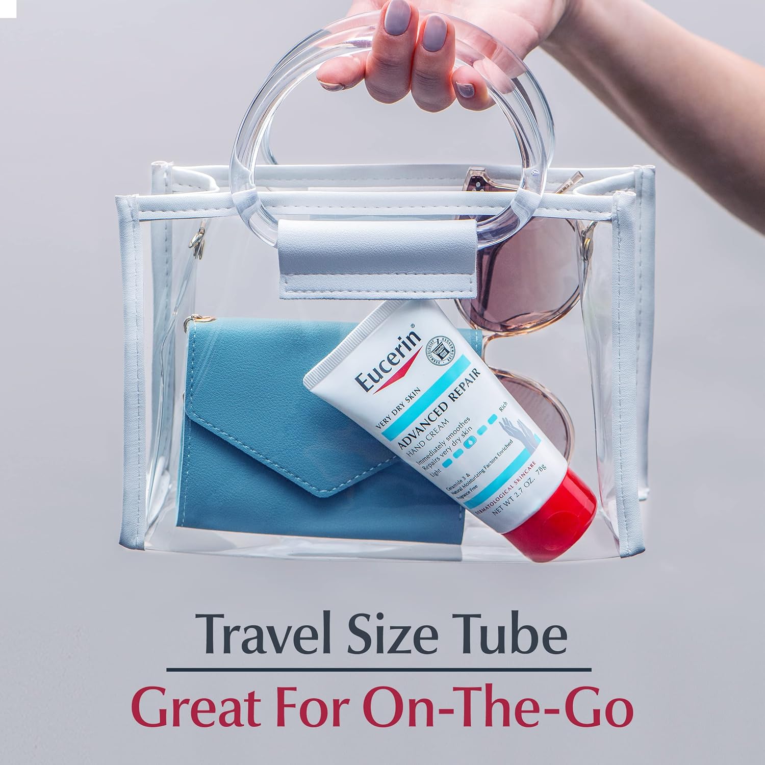 Eucerin Advanced Repair Hand Cream, Immediately Soothes and Repairs Very Dry Skin, Fragrance Free, Non Greasy, Fast Absorbing, Travel Size Hand Lotion, 2.7 Oz Tube, Pack of 3