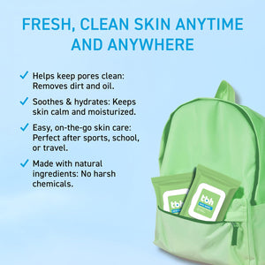 TBH Kids Spot Foam Face Cleansing Wipes – Gentle Daily Skincare for Preteens & Teens with Oily, Dry & Sensitive Skin – Salicylic Acid & Witch Hazel – Paraben-Free & Dermatologist-Approved
