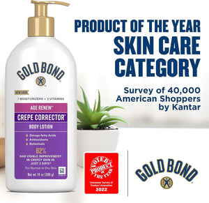 Gold Bond Age Renew Crepe Corrector Body & Face Lotion, Replenishing & Smoothing Formula, 14 oz., Packaging may vary