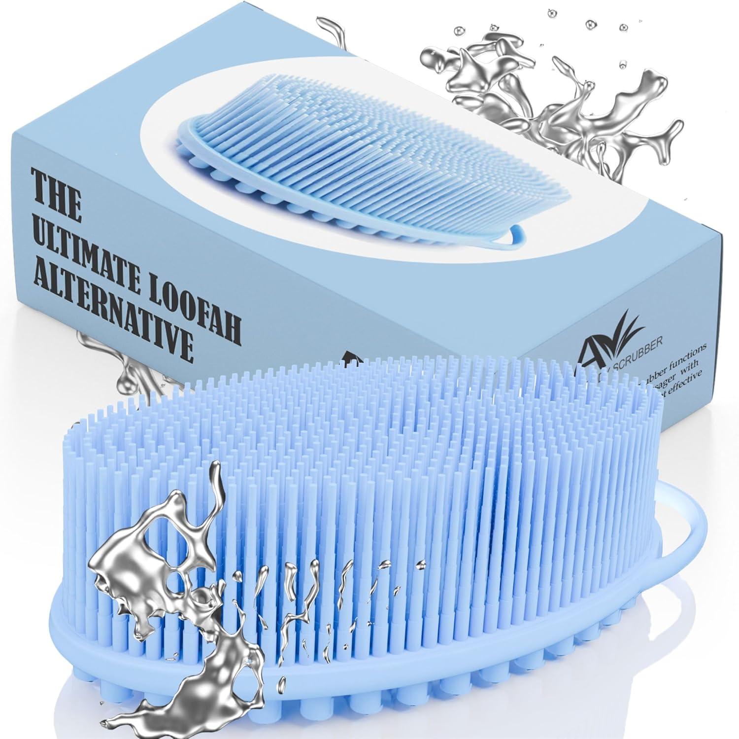 Avilana Silicone Body Scrubber – Dual-Sided Exfoliator for Men & Women, Gentle Loofah Alternative, Easy-to-Clean Silicone Shower Scrubber