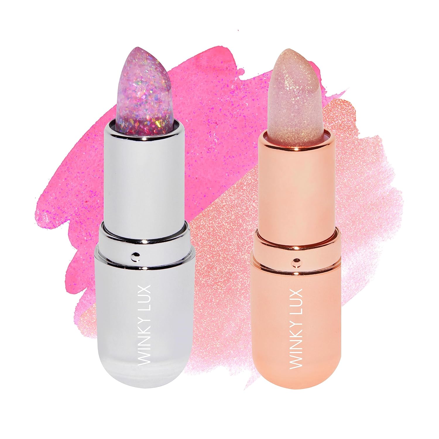 Winky Lux Glimmer Balm, pH Lip Balm, Color Changing Lipstick & Tinted Lip Balm, Hydrate & Plump with Buildable Pink Finish, Pink Opal