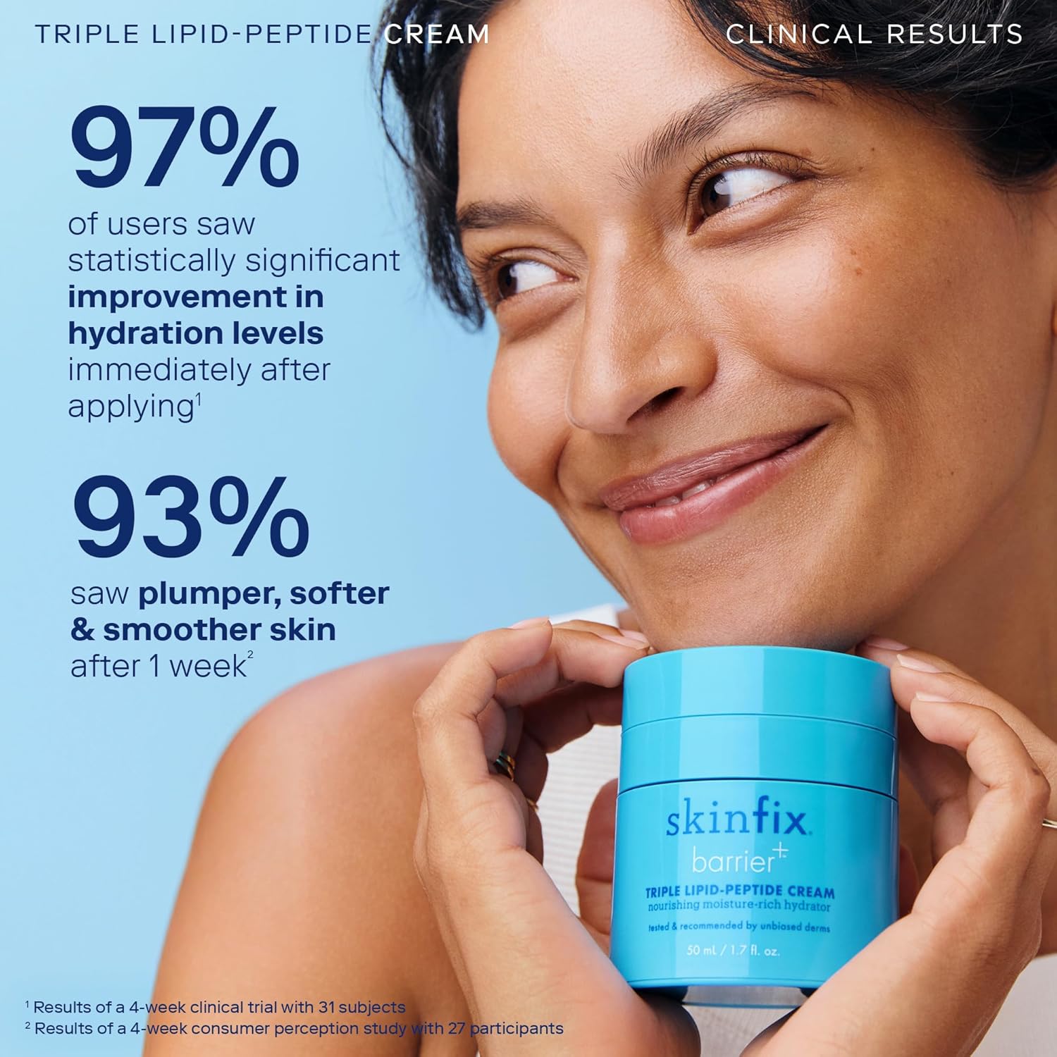 Skinfix Barrier+ Triple Lipid-Peptide Cream: Enriched with Lipids, Peptides, Hyaluronic Acid, and Shea Butter for Brightening, Firming, and Plumping, 1.7 oz