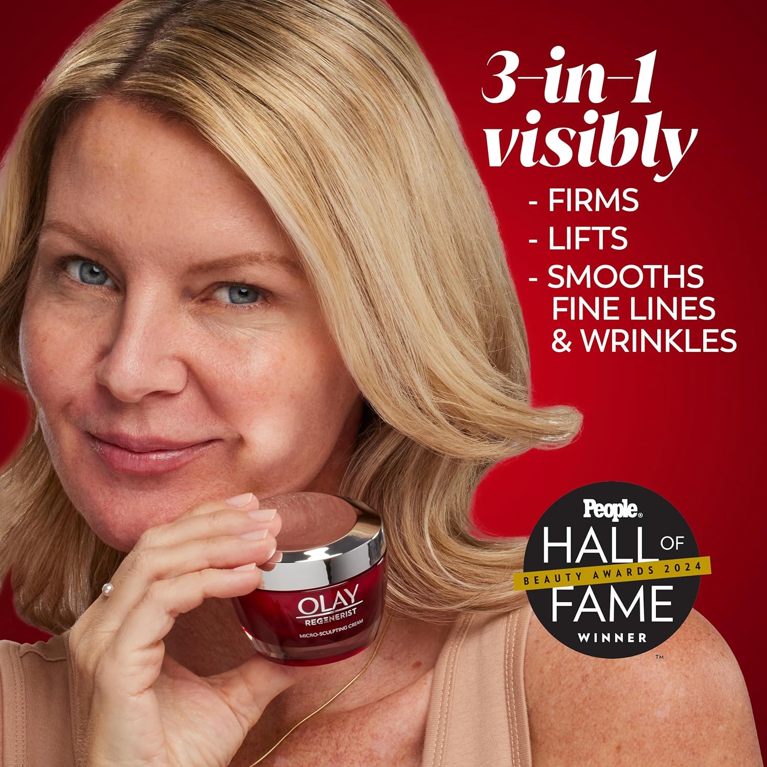 Olay Face Moisturizer, Regenerist Micro-Sculpting Cream for Women, Fragrance-Free - Hydrating, Anti-Aging, Anti-Wrinkle, Firming Skin Care - Hyaluronic Acid, Niacinamide, Amino Peptides, 1.7 Oz