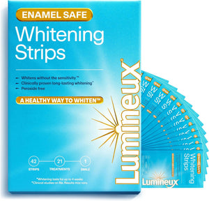 Lumineux Teeth Whitening Strips 9 Treatments – Peroxide Free - Enamel Safe for Whiter Teeth - Whitening Without The Sensitivity - Dentist Formulated - Sensitivity Free